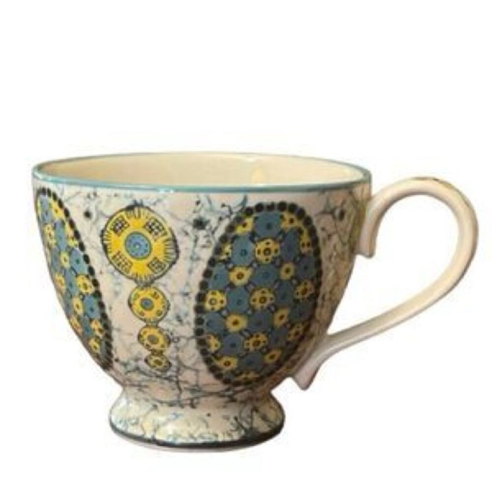 Vintage Anthropologie Colorful Patterned Ceramic Mug